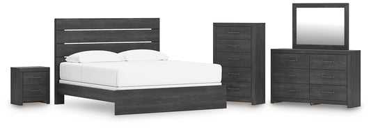 Delmorta Panel Bed, Dresser, Mirror, Chest And Nightstand