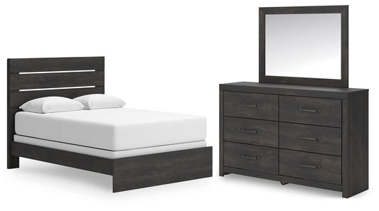Delmorta Panel Bed, Dresser And Mirror