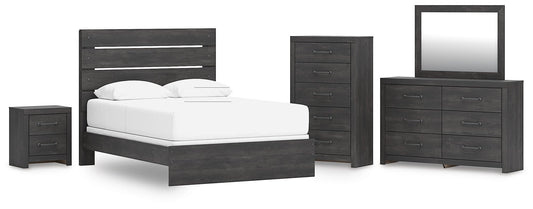Delmorta Panel Bed, Dresser, Mirror, Chest And Nightstand