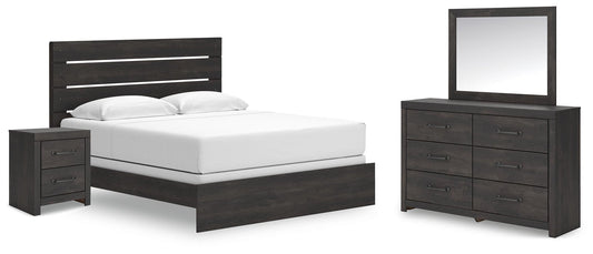 Delmorta Panel Bed, Dresser, Mirror And Nightstand