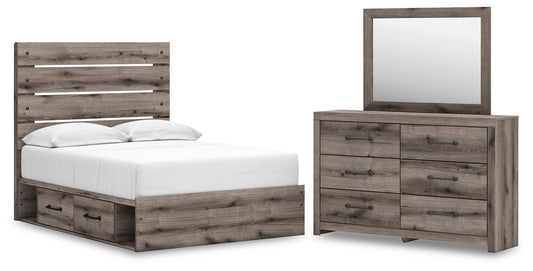 Urbanoore Panel Bed With Storage, Dresser And Mirror