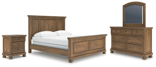 Vandenmore California Panel Bed With Mirrored Dresser And Nightstand