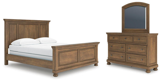 Vandenmore California Panel Bed With Mirrored Dresser