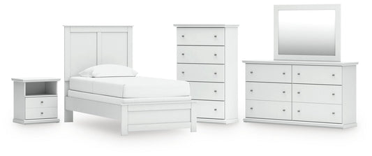 Bostwick Shoals Panel Bed, Dresser, Mirror, Chest And Nightstand
