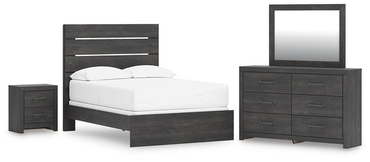 Delmorta Panel Bed, Dresser, Mirror And Nightstand