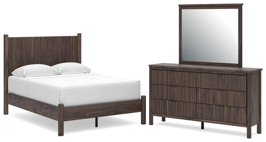 Cadmori Panel Platform Bed, Dresser And Mirror
