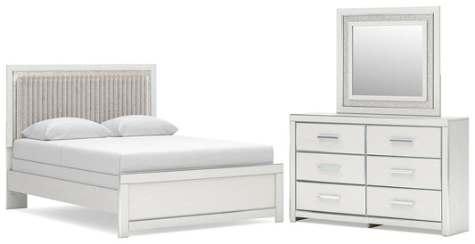 Birmonton Upholstered Panel Bed, Dresser And Mirror