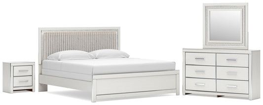 Birmonton Upholstered Panel Bed, Dresser, Mirror And Nightstand