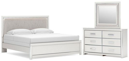 Birmonton Upholstered Panel Bed, Dresser And Mirror