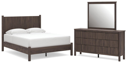 Cadmori Panel Platform Bed, Dresser And Mirror