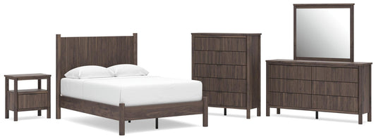 Cadmori Panel Platform Bed, Dresser, Mirror, Chest And Nightstand