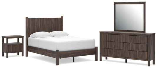Cadmori Panel Platform Bed, Dresser, Mirror And Nightstand