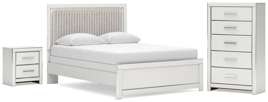 Birmonton Upholstered Panel Bed, Dresser, Mirror And Nightstand