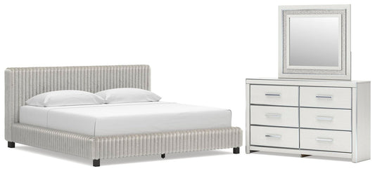 Birmonton Upholstered Bed, Dresser And Mirror