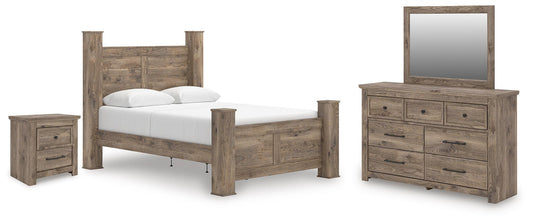 Keithland Poster Bed With Mirrored Dresser And Nightstand