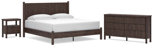 Cadmori Panel Platform Bed, Dresser, Mirror And Nightstand