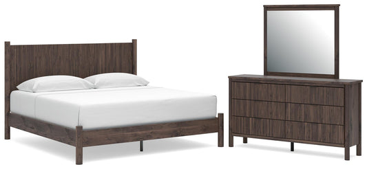 Cadmori Panel Platform Bed, Dresser And Mirror