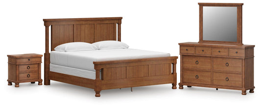 Chadworth Poster Bed With Mirrored Dresser And Nightstand