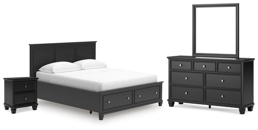 Lanolee California Panel Storage Bed, Dresser, Mirror And Nightstand