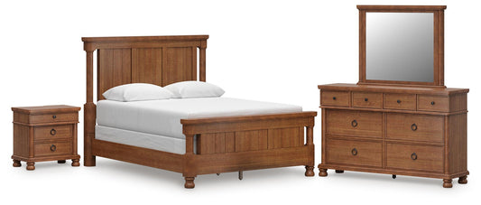 Chadworth Poster Bed With Mirrored Dresser And Nightstand
