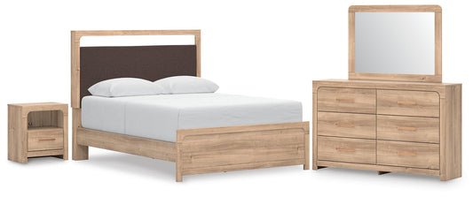 Hollymount Upholstered Platform Bed, Dresser, Mirror And Nightstand
