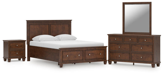 Danabrin Panel Storage Bed, Dresser, Mirror And Nightstand