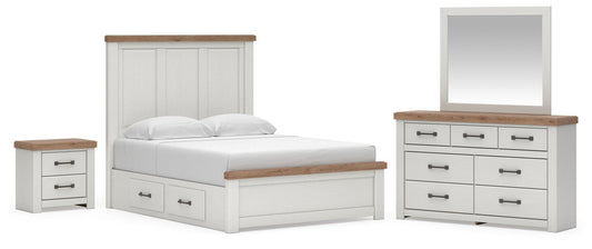 Savonport Panel Bed With Storage. Dresser, Mirror And Nightstand