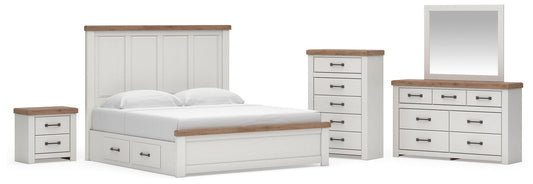Savonport Panel Bed With Storage, Dresser, Mirror, Chest And Nightstand