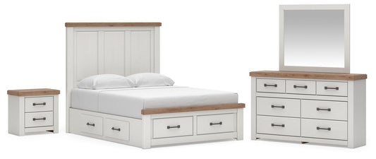 Savonport Panel Storage Bed. Dresser, Mirror And Nightstand