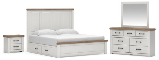 Savonport Panel Bed With Storage. Dresser, Mirror And Nightstand