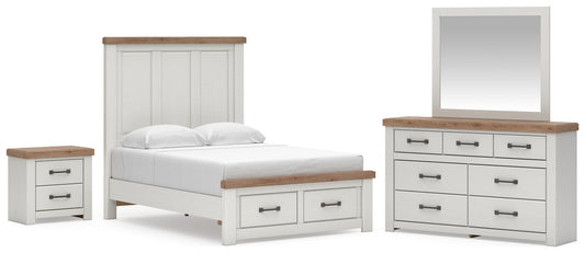 Savonport Panel Storage Bed. Dresser, Mirror And Nightstand
