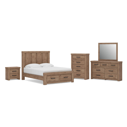 Garistyn Panel Storage Bed, Dresser, Mirror, Chest And Nightstand