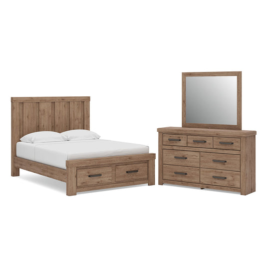Garistyn Panel Storage Bed, Dresser And Mirror