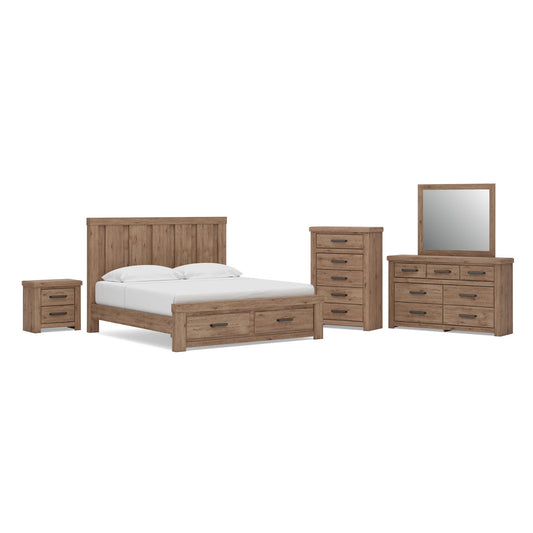 Garistyn Panel Storage Bed, Dresser, Mirror, Chest And Nightstand