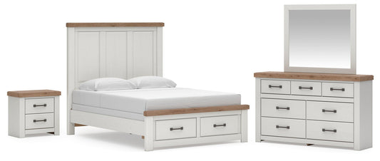 Savonport Panel Storage Bed. Dresser, Mirror And Nightstand