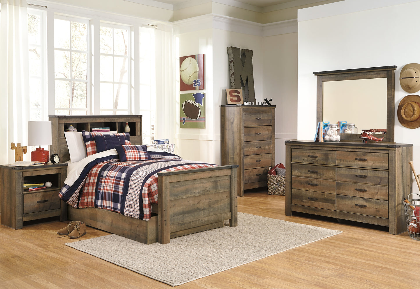 Trinell Bookcase Bed With 1 Large Storage Drawer