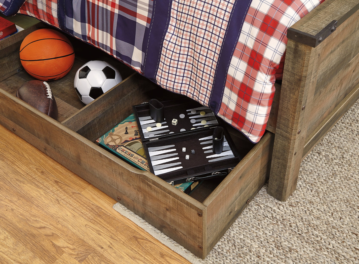 Trinell Bookcase Bed With 1 Large Storage Drawer