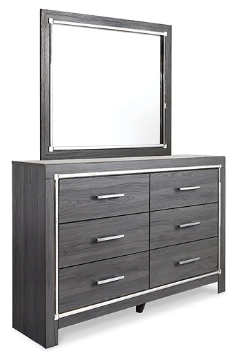 Lodanna Upholstered Panel Headboard With Mirrored Dresser, Chest And Nightstand