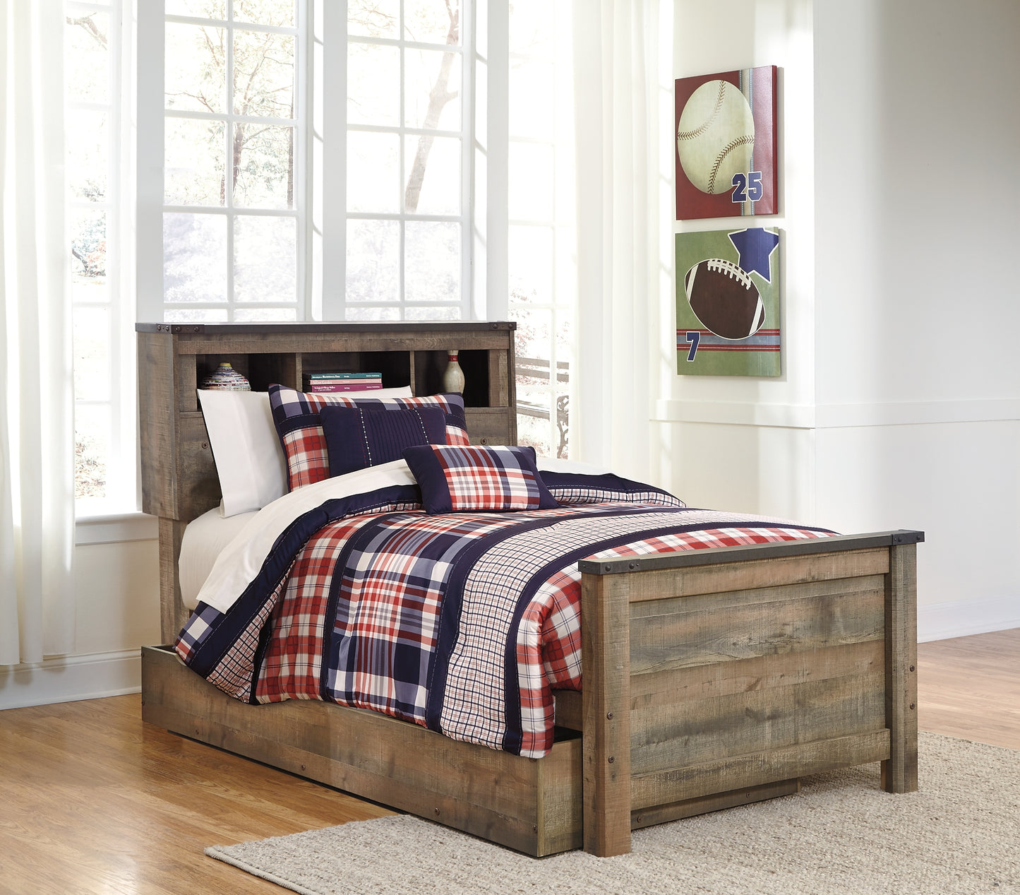 Trinell Bookcase Bed With 1 Large Storage Drawer