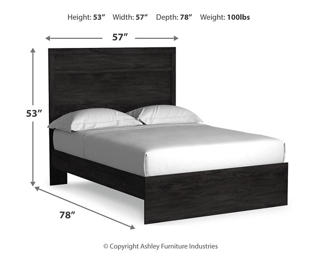 Belachime Panel Bed With Mirrored Dresser
