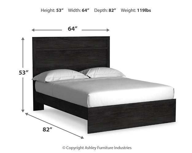 Belachime Panel Bed With Mirrored Dresser