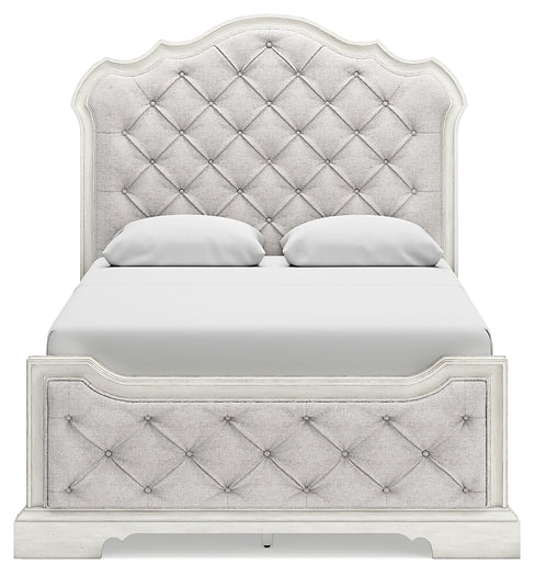 Arlendyne Upholstered Bed With Mirrored Dresser