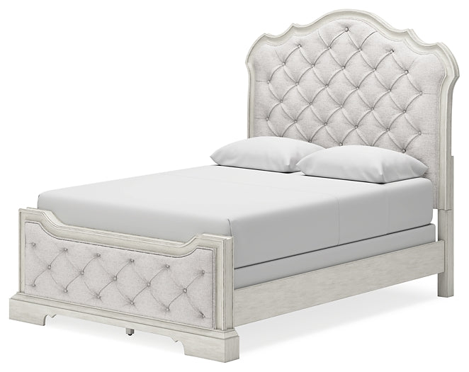 Arlendyne Upholstered Bed With Mirrored Dresser