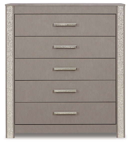 Surancha Panel Bed With Mirrored Dresser, Chest And 2 Nightstands
