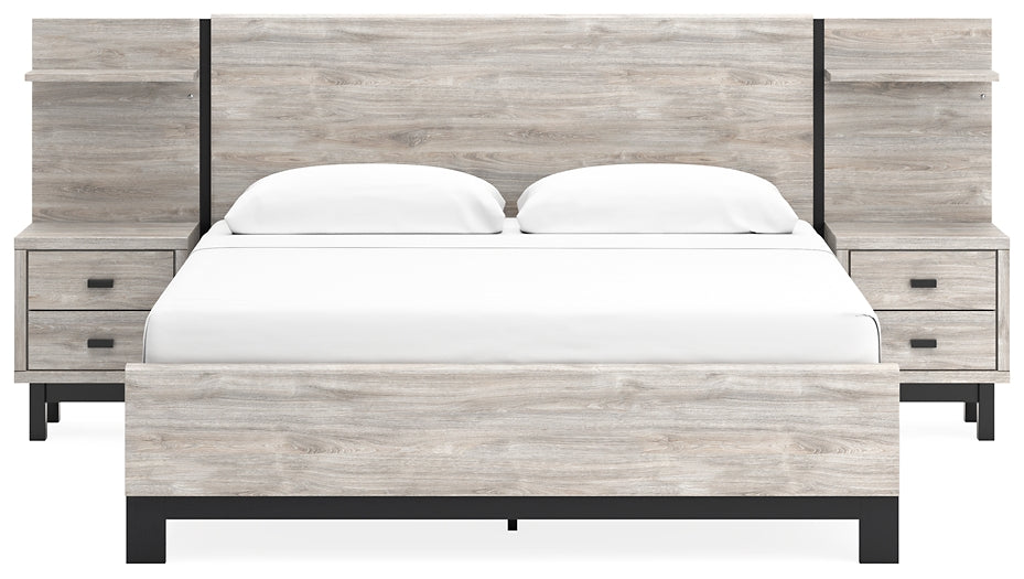 Vessalli Panel Bed With Mirrored Dresser And Chest