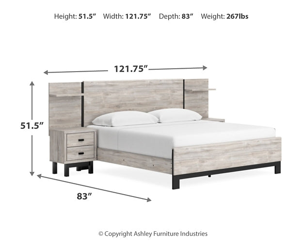 Vessalli Panel Bed With Mirrored Dresser And Chest