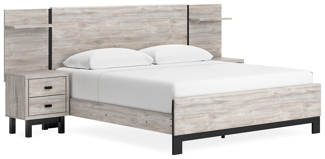 Vessalli Panel Bed With Mirrored Dresser And Chest