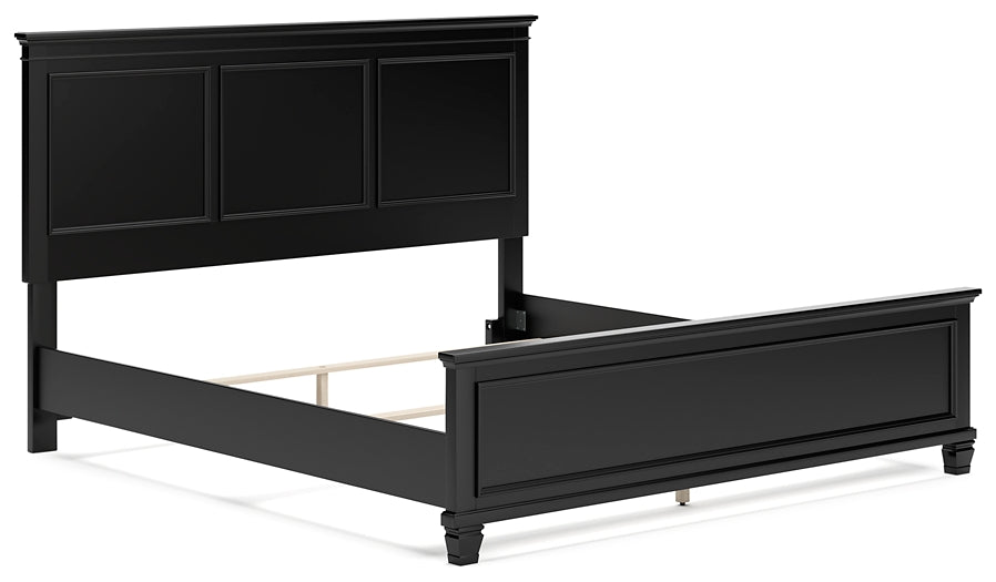 Lanolee Panel Bed With Mirrored Dresser, Chest And 2 Nightstands