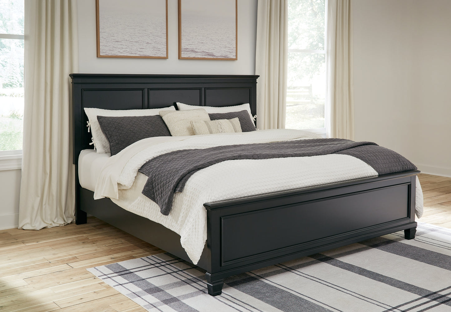 Lanolee Panel Bed With Mirrored Dresser, Chest And 2 Nightstands