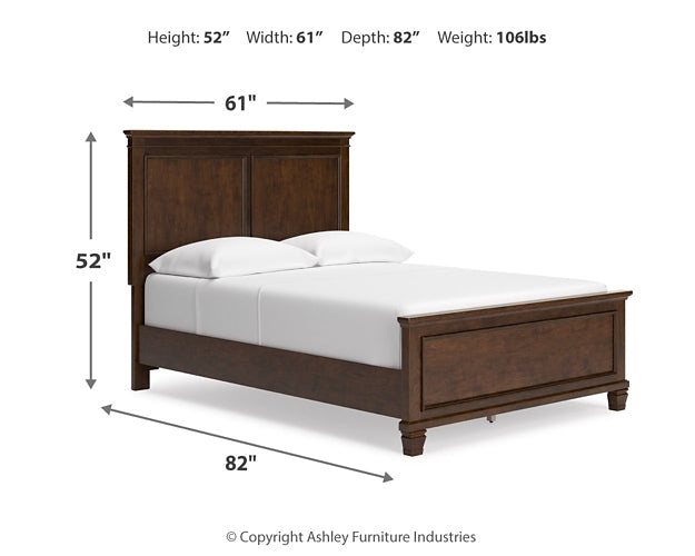 Danabrin Panel Bed With Mirrored Dresser